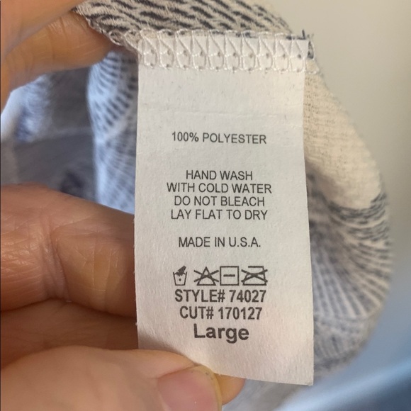 twelvemonths lightweight duster, batwing sleeves, off-white w navy blue pattern - Picture 5 of 5